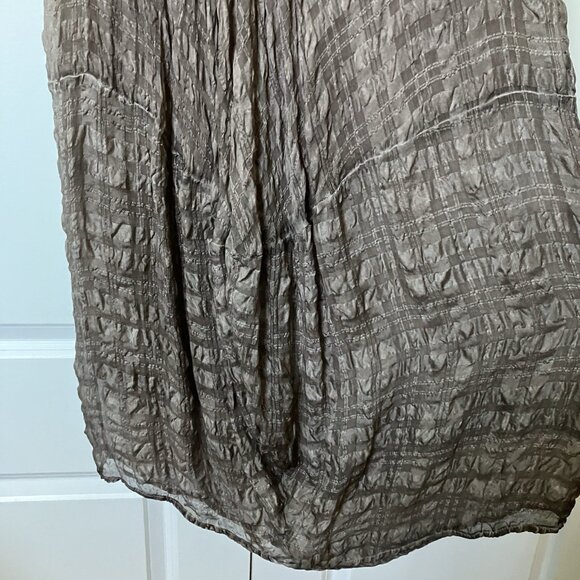 Grizas Silk Textured Bubble Midi Dress Womens S Gray Lagenlook Boho Artsy - Picture 3 of 13